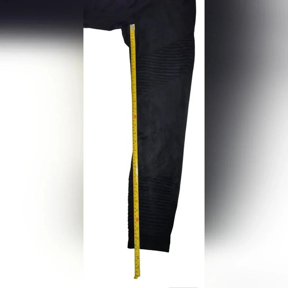 Cotton On Faux Suede Stretchy Textured Goth Emo Biker Leggings, L - Picture 5 of 9